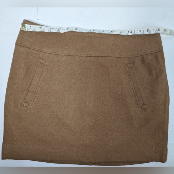 H & M Wool Mini Skirt women's brown lined quarter zip size Small K-1 - Picture 13 of 15